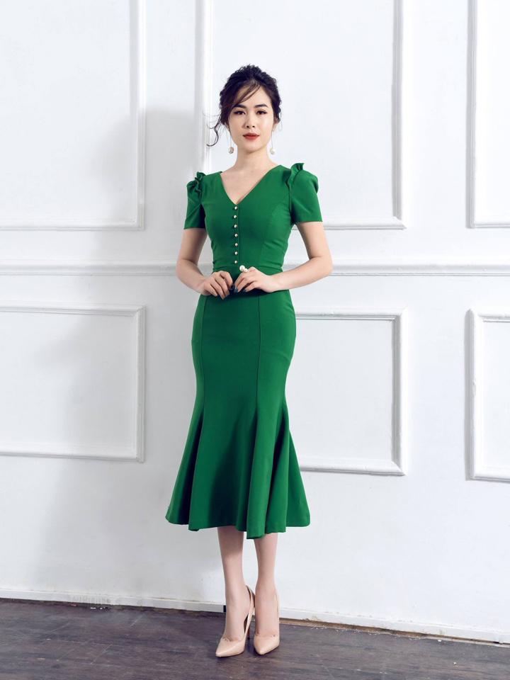 Đầm đuôi cá cao cấp suông dài - Váy đuôi cá dự tiệc dạ hội